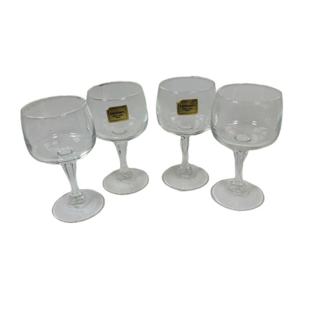 SET 4 Brandy Snifter Glasses 5oz Arocoroc, Luminarc, Cristal D'arques Arc FRANCE